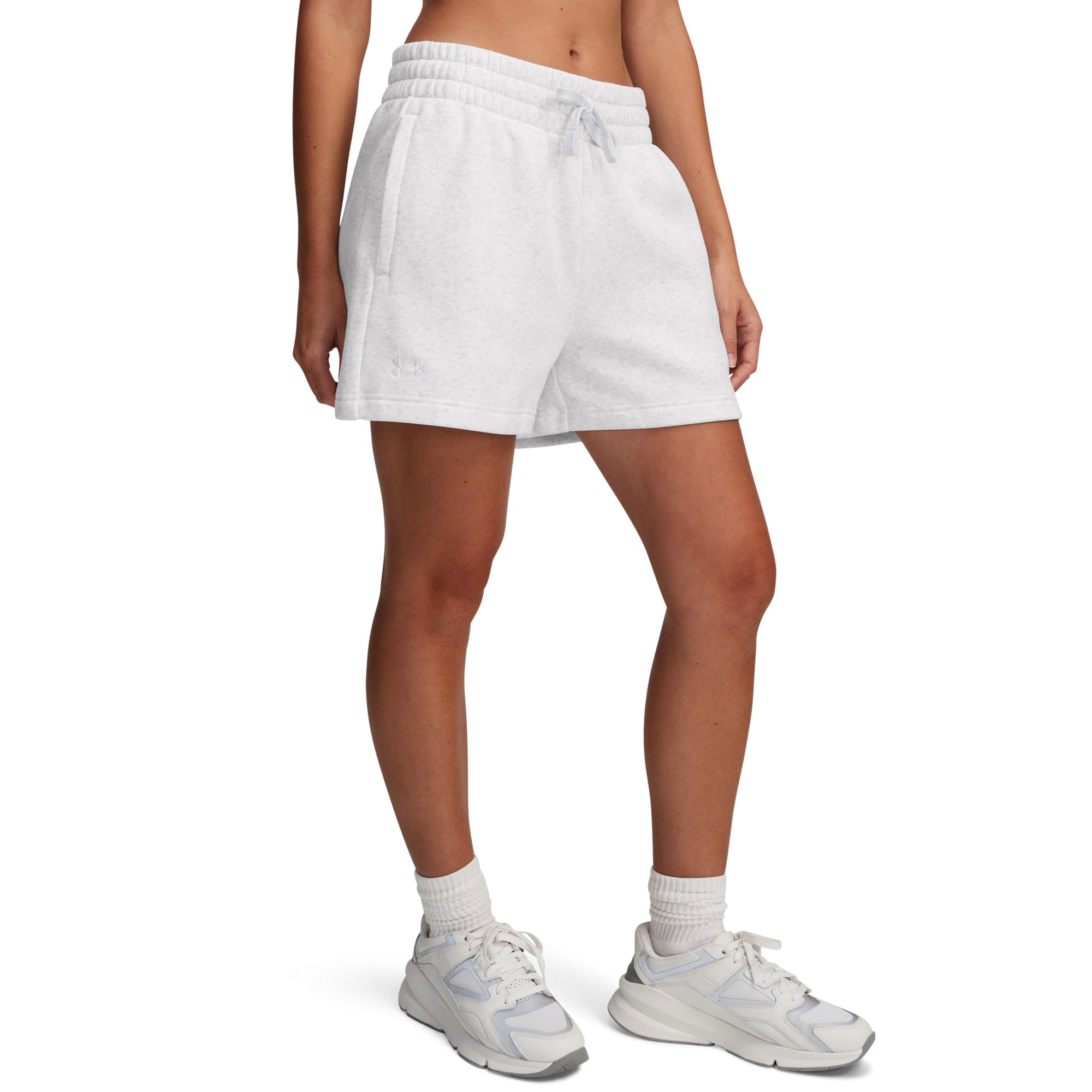 

Шорты Under Armour Rival Fleece Shorts, цвет Distant Gray Medium Heather/White