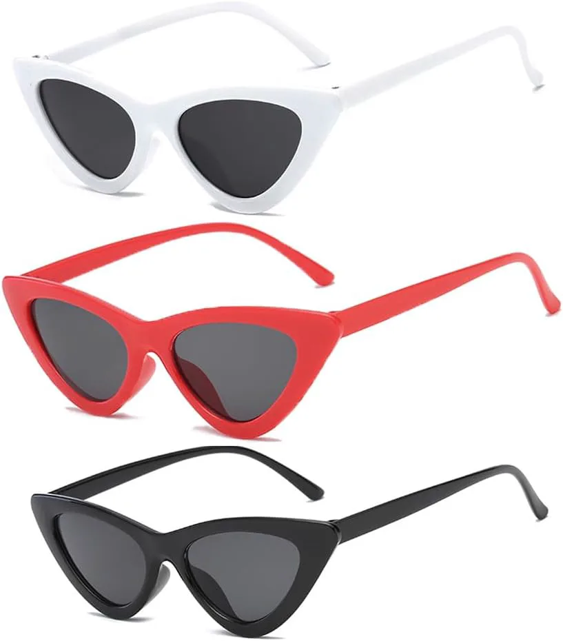 

WZWLKJ Ретро винтажные узкие солнцезащитные очки «кошачий глаз» для женщин, солнцезащитные очки Clout для отдыха, пляжа и активного отдыха на природе, White+black+red