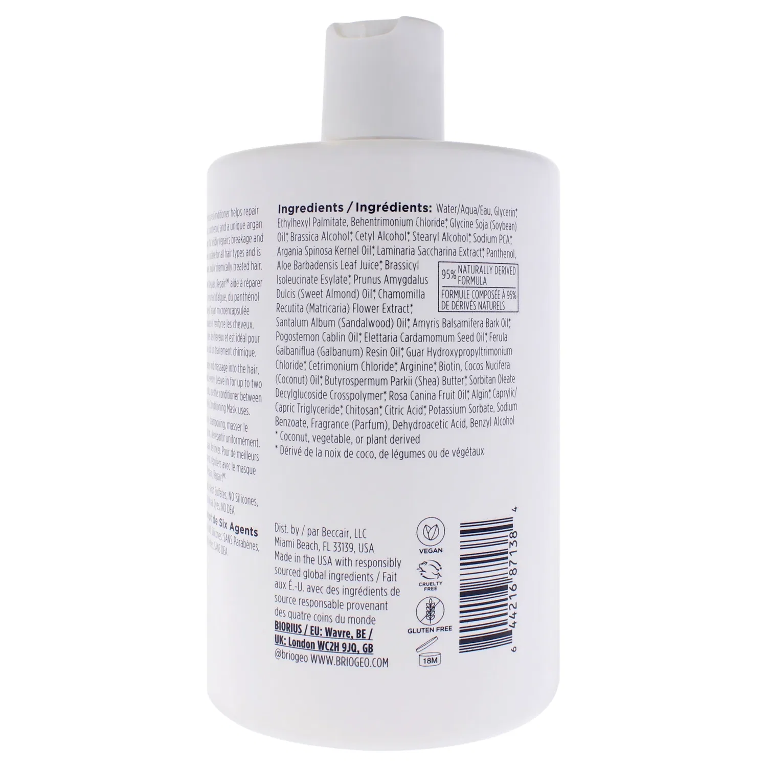 Кондиционер для волос Dont Despair Repair Super Moisture от Briogeo, подходит как для мужчин, так и для женщин - 473 мл (16 унций), Off-White — фото 2