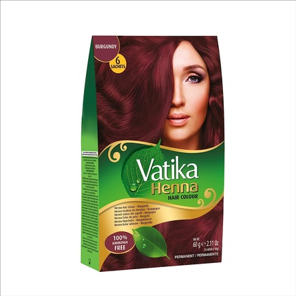 

Краска для волос Vatika Henna Burgundy без аммиака 6X10 г пакетики Dabur