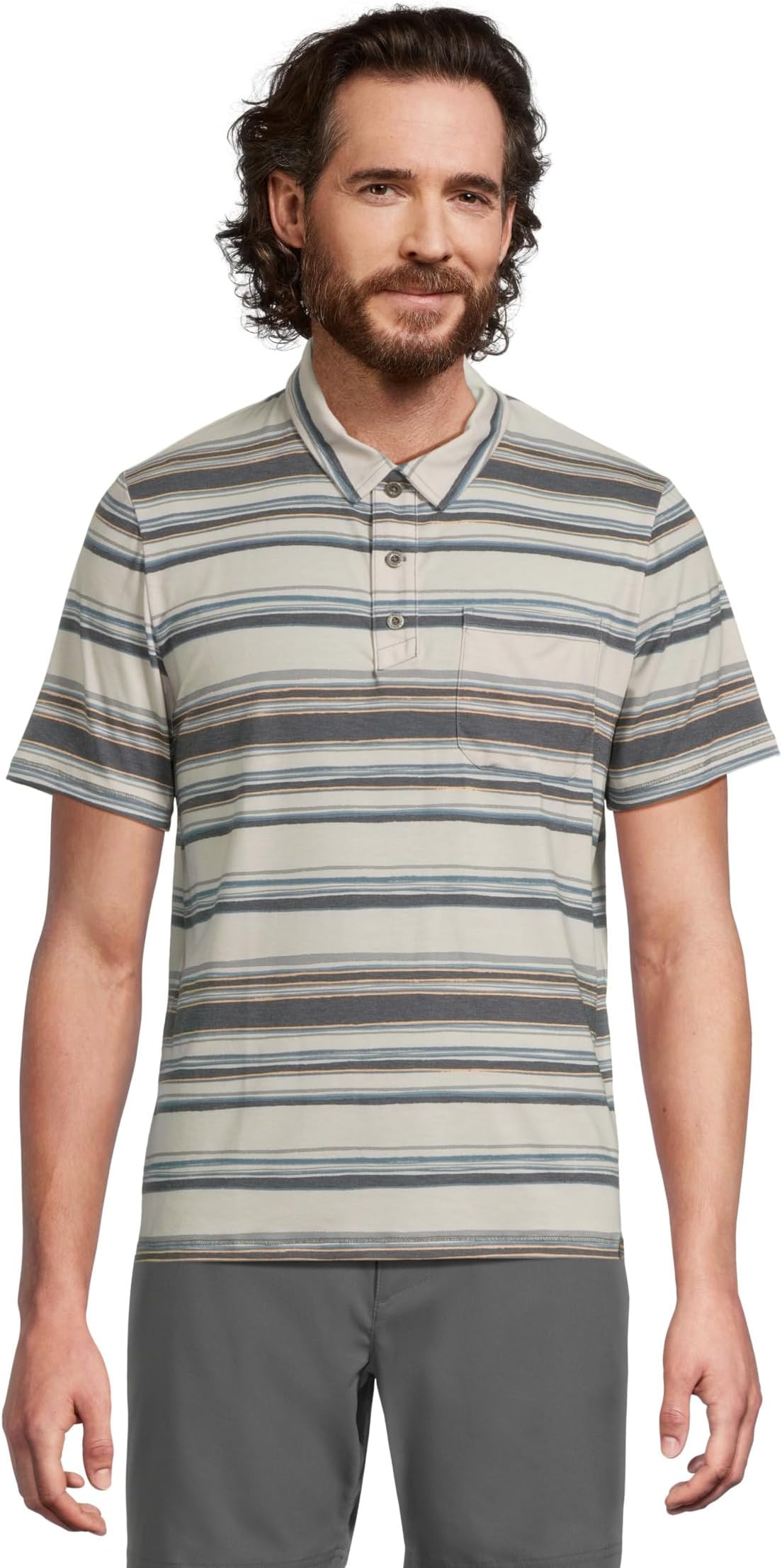 

Футболка L.L.Bean Everyday SunSmart Polo 2.0, Short-Sleeve, Stripe, цвет Iron Stripe