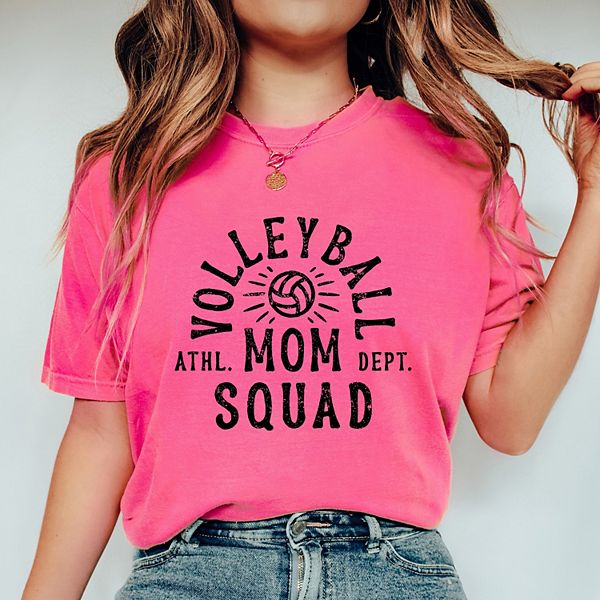 

Футболка Volleyball mom squad с эффектом окрашивания Simply Sage Market, Crunchberry