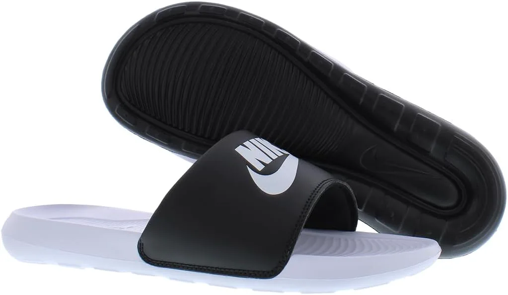 Мужские шлепанцы Nike Victori One с принтом, белый/черный — фото 2