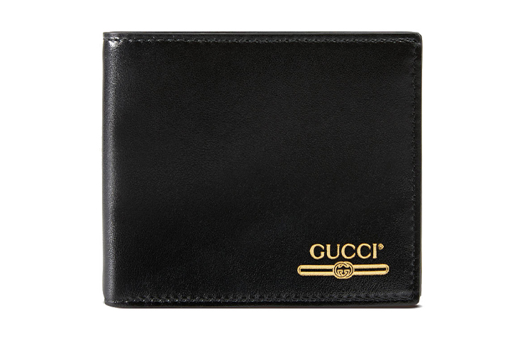 

GUCCI Кожаный укороченный двойной сложенный картхолдер для мужчин черный