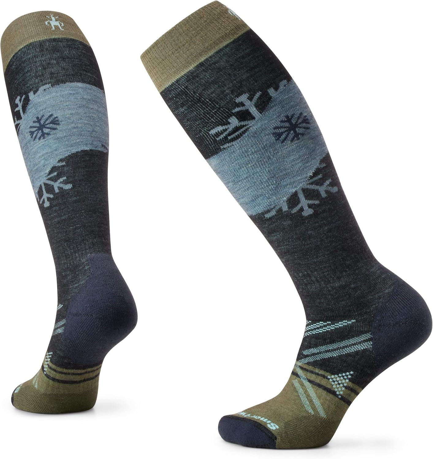 

Женские лыжные носки Smartwool с амортизацией и рисунком «Снежный апокалипсис», Charcoal