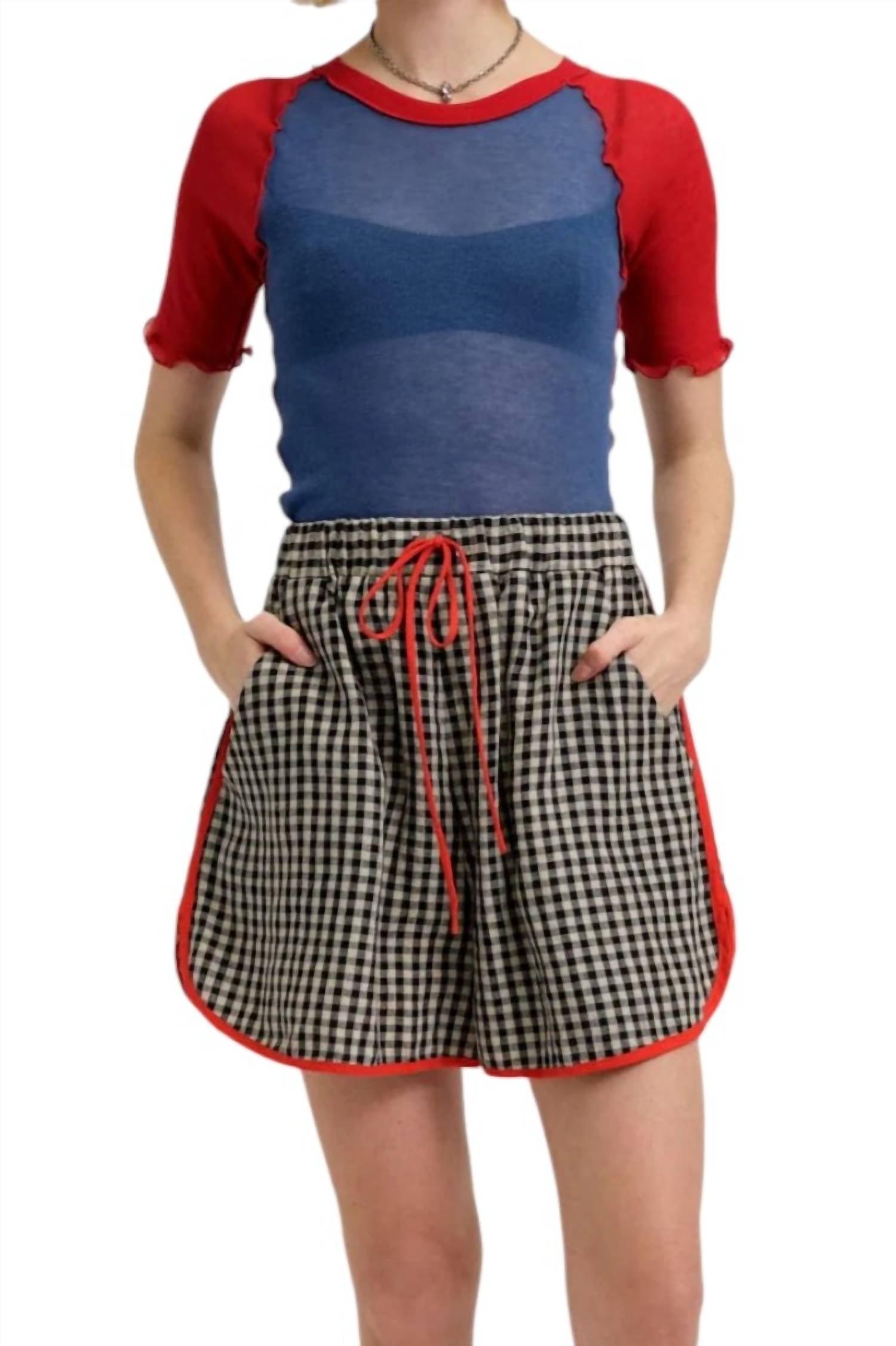 

Шорты Bailey из льна в клетку Eliza Faulkner, цвет gingham linen