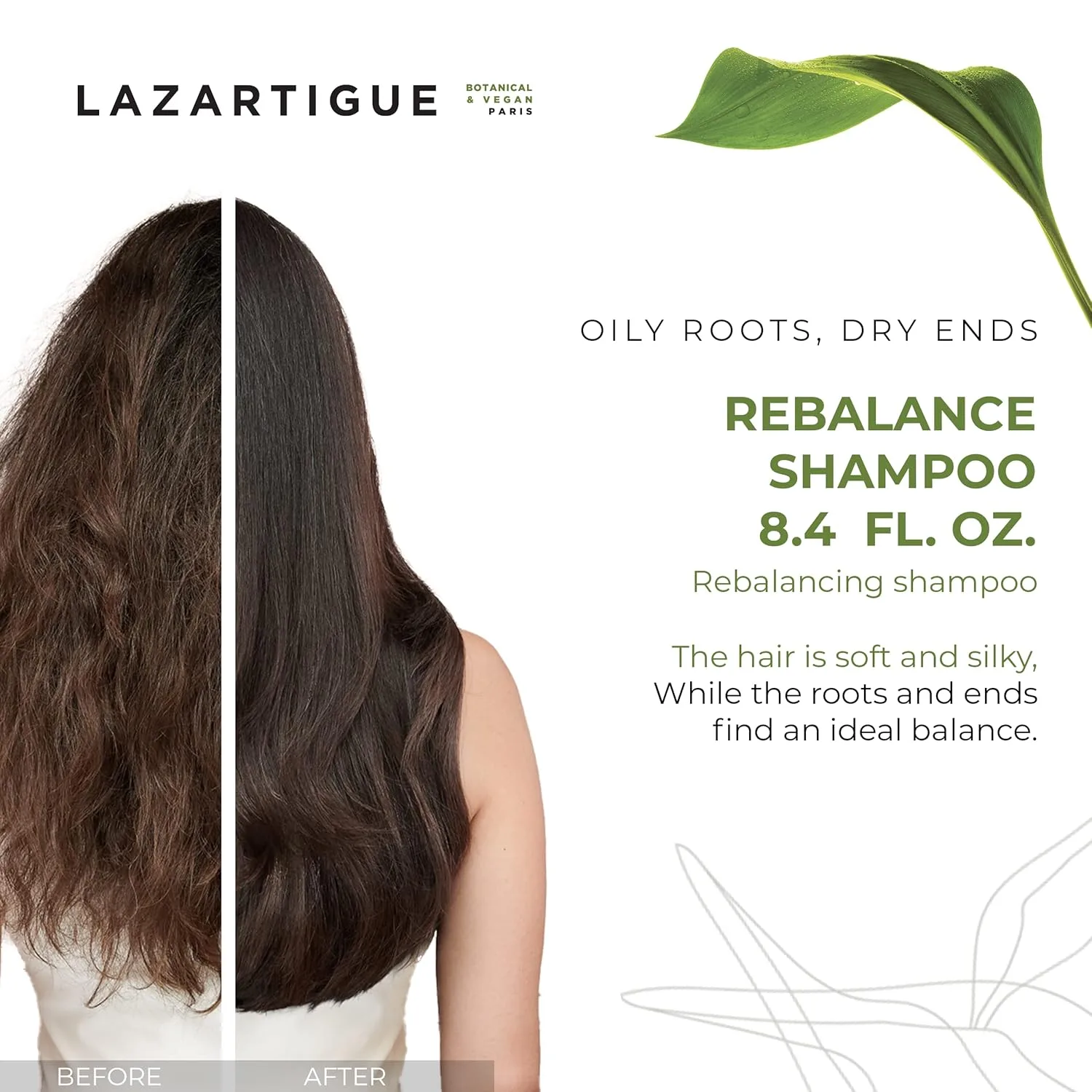 Шампунь Lazartigue Rebalance с рисовым уксусом и спирулиной очищает жирные корни волос и балансирует увлажнение, веганский продукт, не содержит сульфатов и силиконов, 240 мл., orange — фото 2