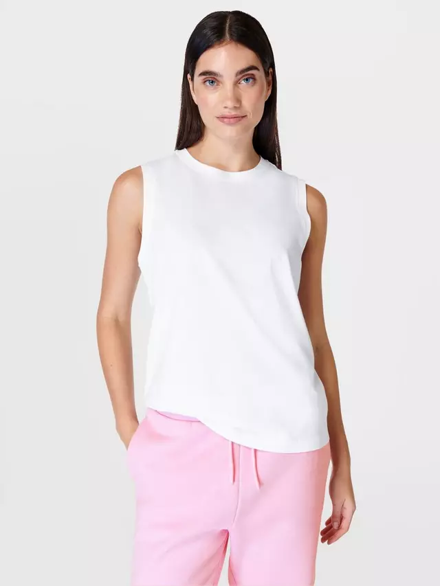 

Топ Sweaty Betty Essential Organic Cotton Blend Tank, белый