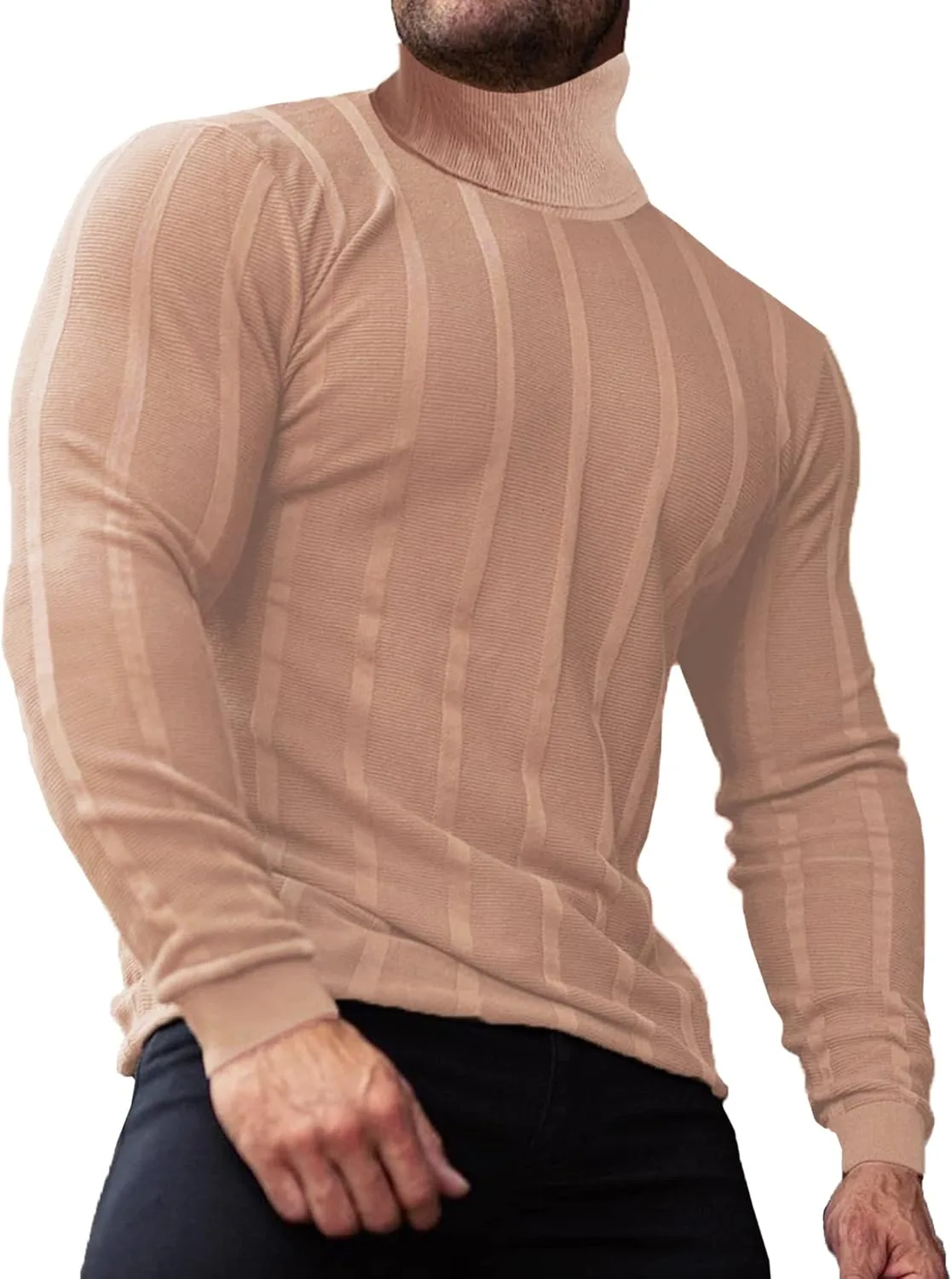 

Джемпер мужской JoZorro с высоким воротником, Slim Fit, легкий