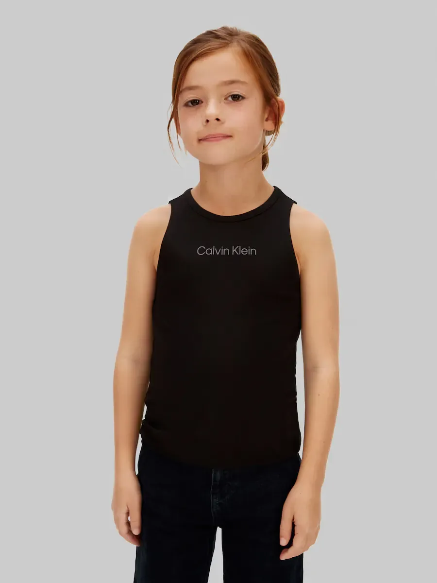 Детский топ вязаный без рукавов Calvin Klein, черный