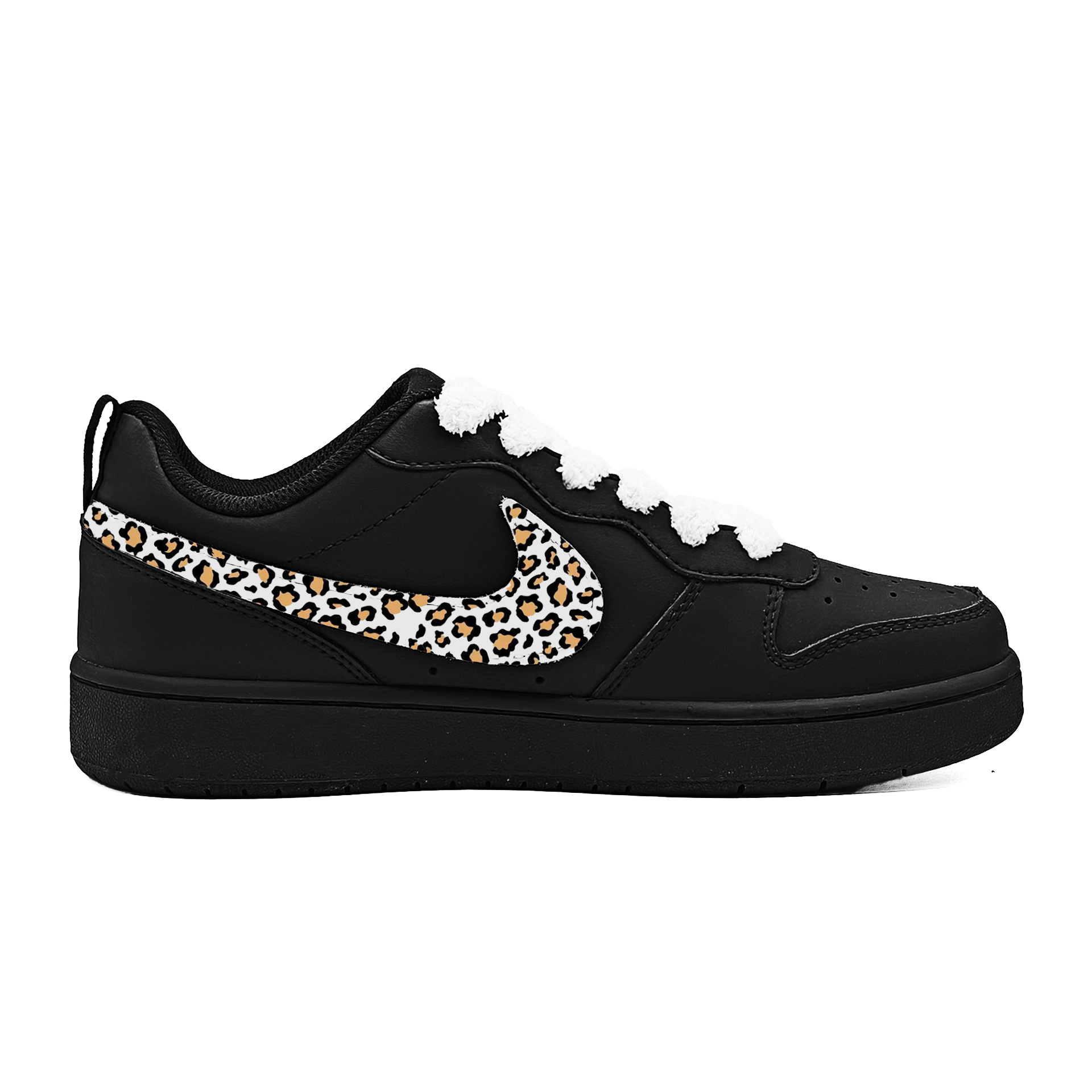 Nike Court Borough Cheetah Cub Slip Resistant Low top Kids' Skateboarding Shoes Black Teenagers — фото 3