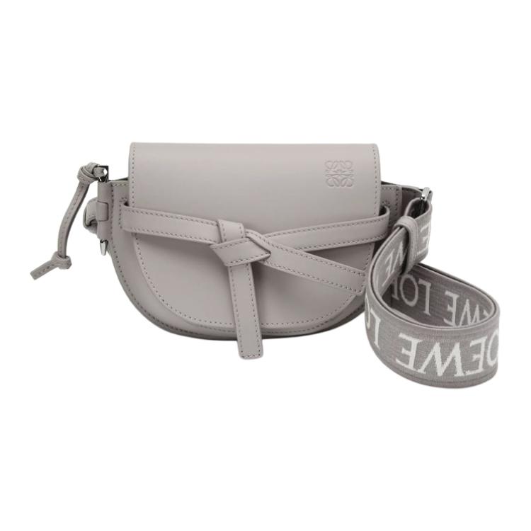 

LOEWE Мягкая кожаная сумка через плечо мини женская жемчужно-серая
