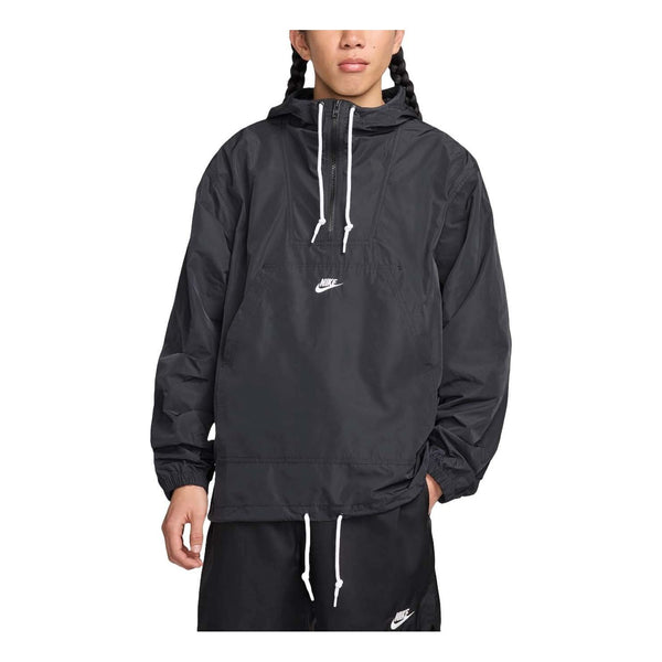 

Куртка club marina anorak asia sizing 'black white' Nike, черный