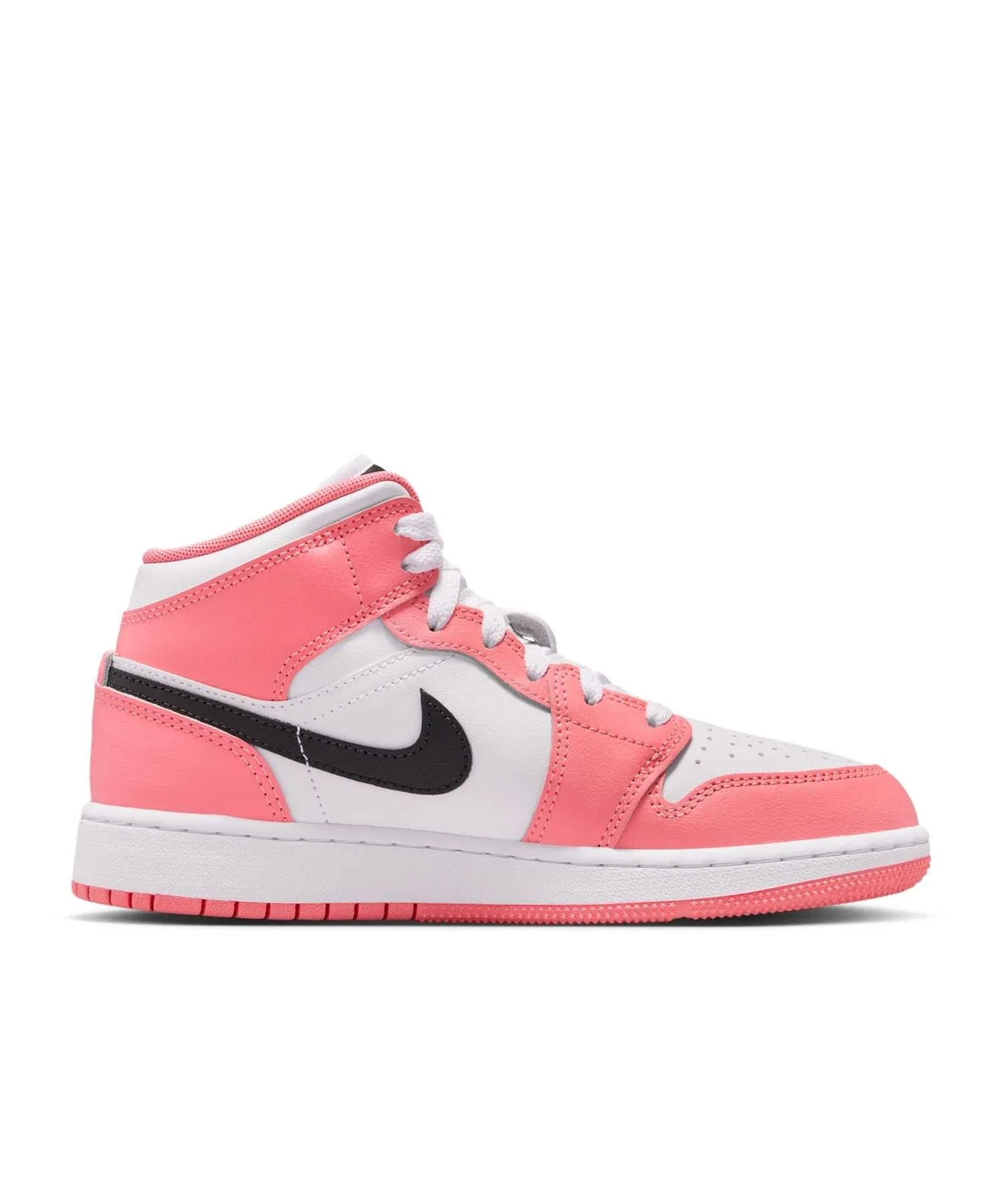 Детские кроссовки Air Jordan 1 Mid из натуральной кожи JORDAN BRAND розовые — фото 3
