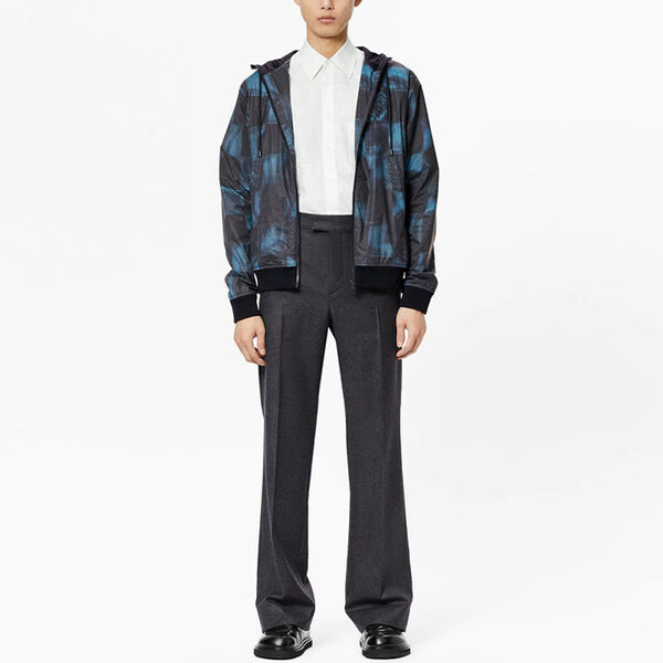 Куртка men's fw21 zipper hooded long sleeves jacket blue Louis Vuitton, синий — фото 2