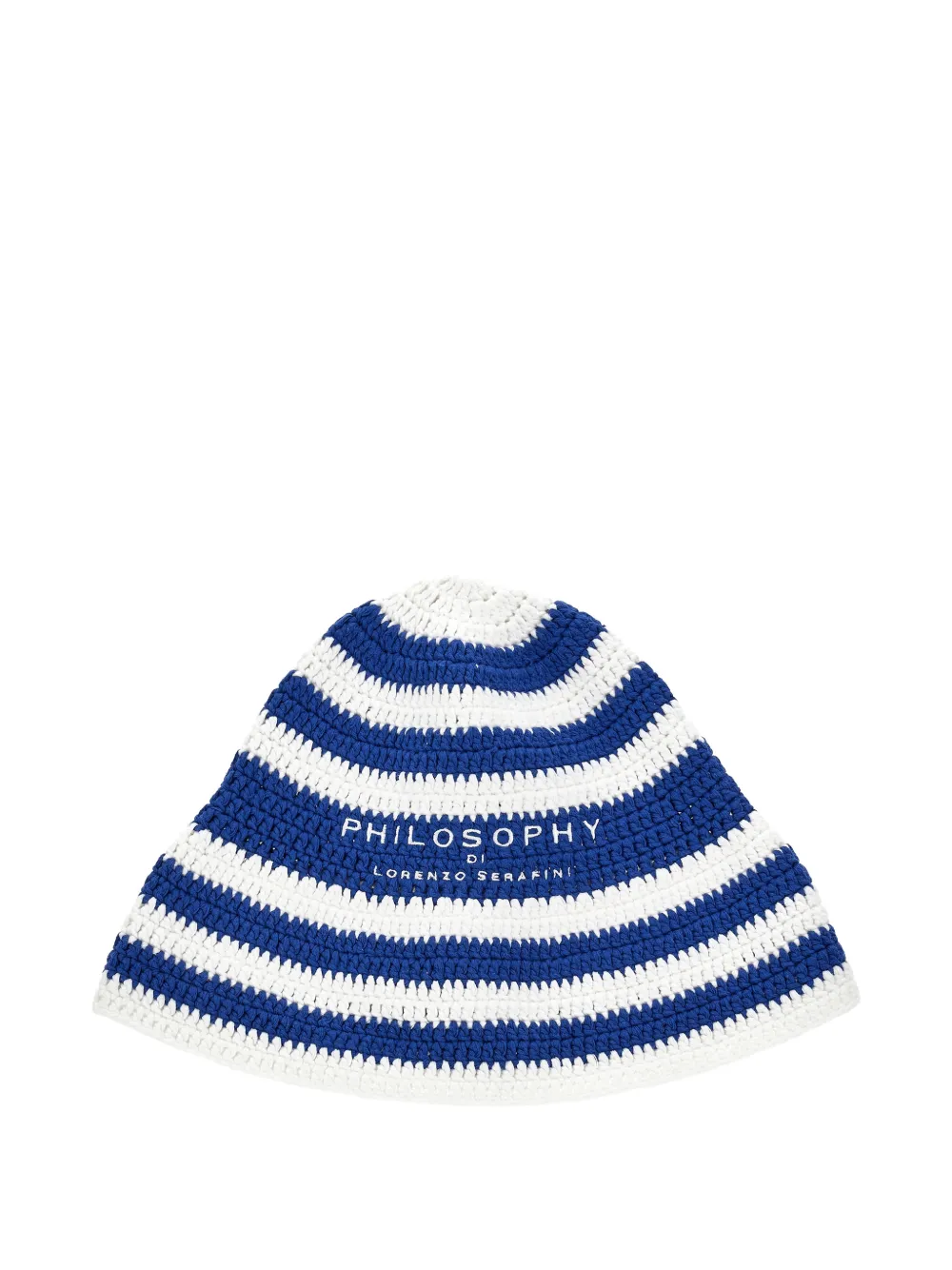 

Полосатая шапка бини с логотипом Philosophy Di Lorenzo Serafini Kids, синий