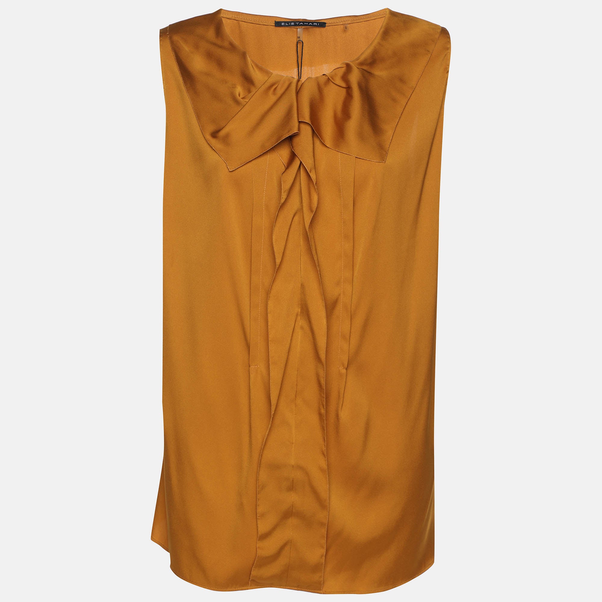 

Elie Tahari Эли Тахари, шелковая блузка Andrea с рисунком «Желтый перец»