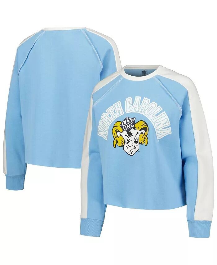 

Женский укороченный пуловер Carolina Blue North Carolina Tar Heels Blindside реглан Gameday Couture