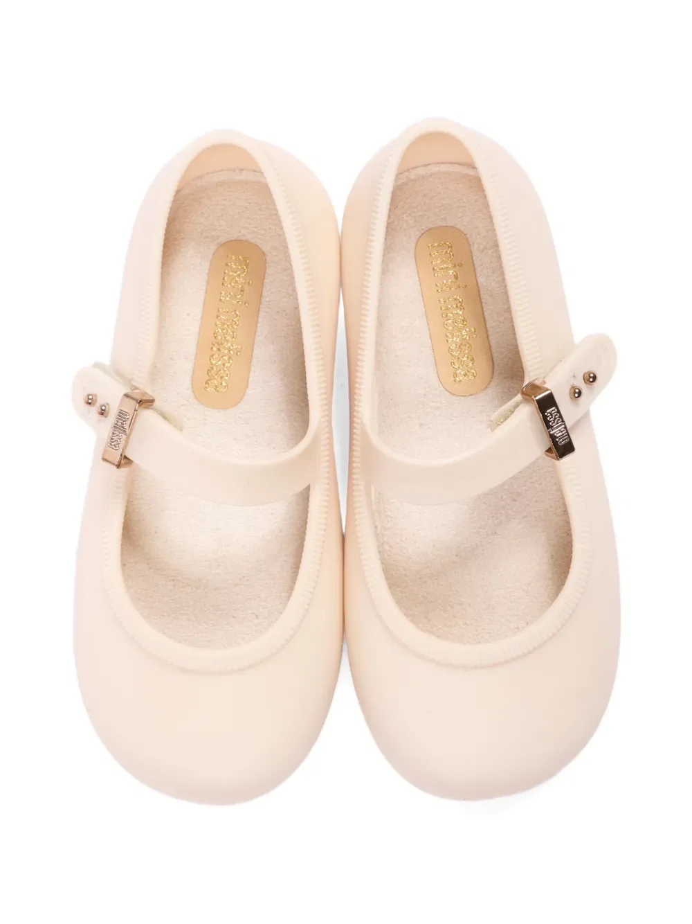 Балетки с ремешком на липучке Mini Melissa, нейтральный — фото 4