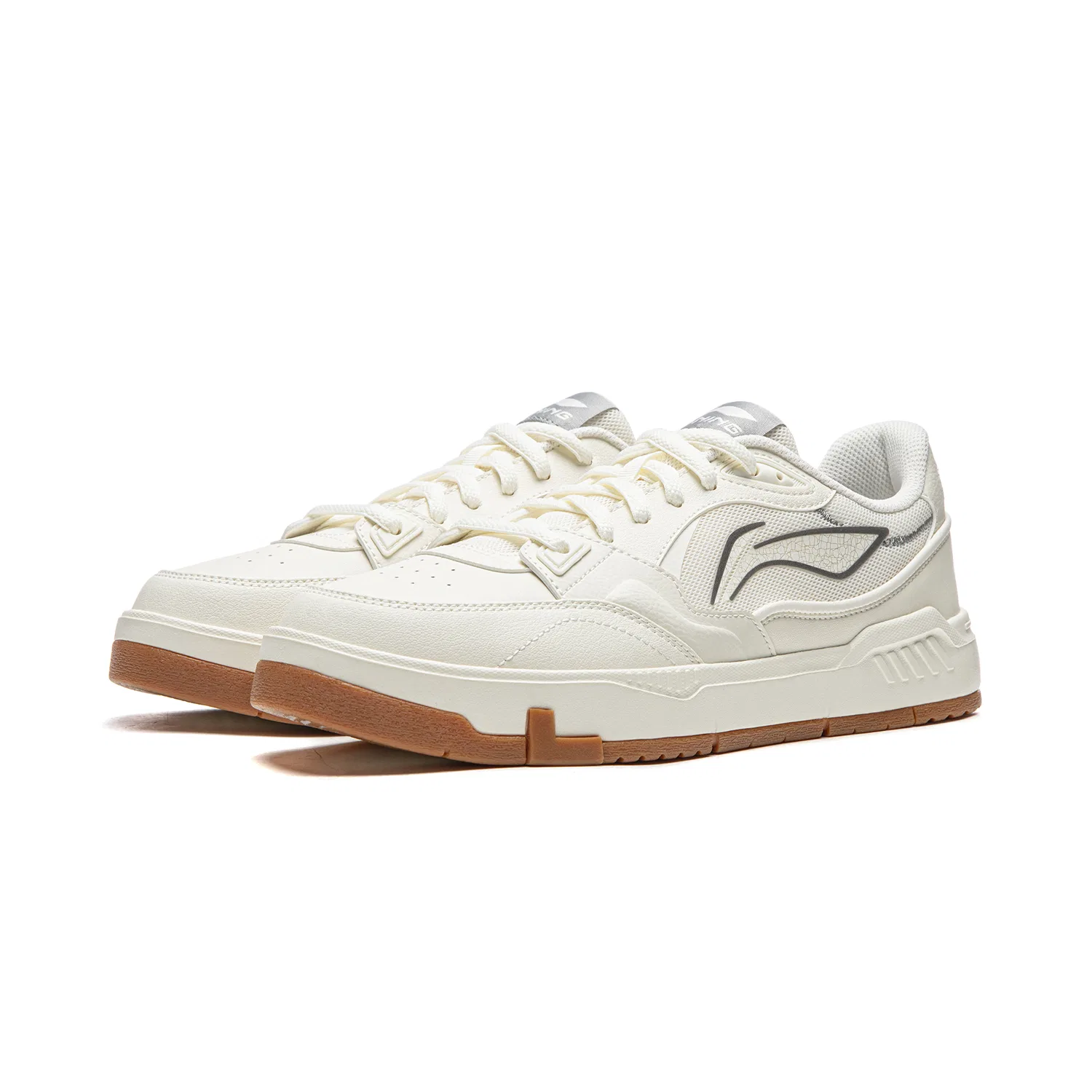 Кроссовки скейтбордические Li-Ning Common 80s Champagne White/Gray — фото 4