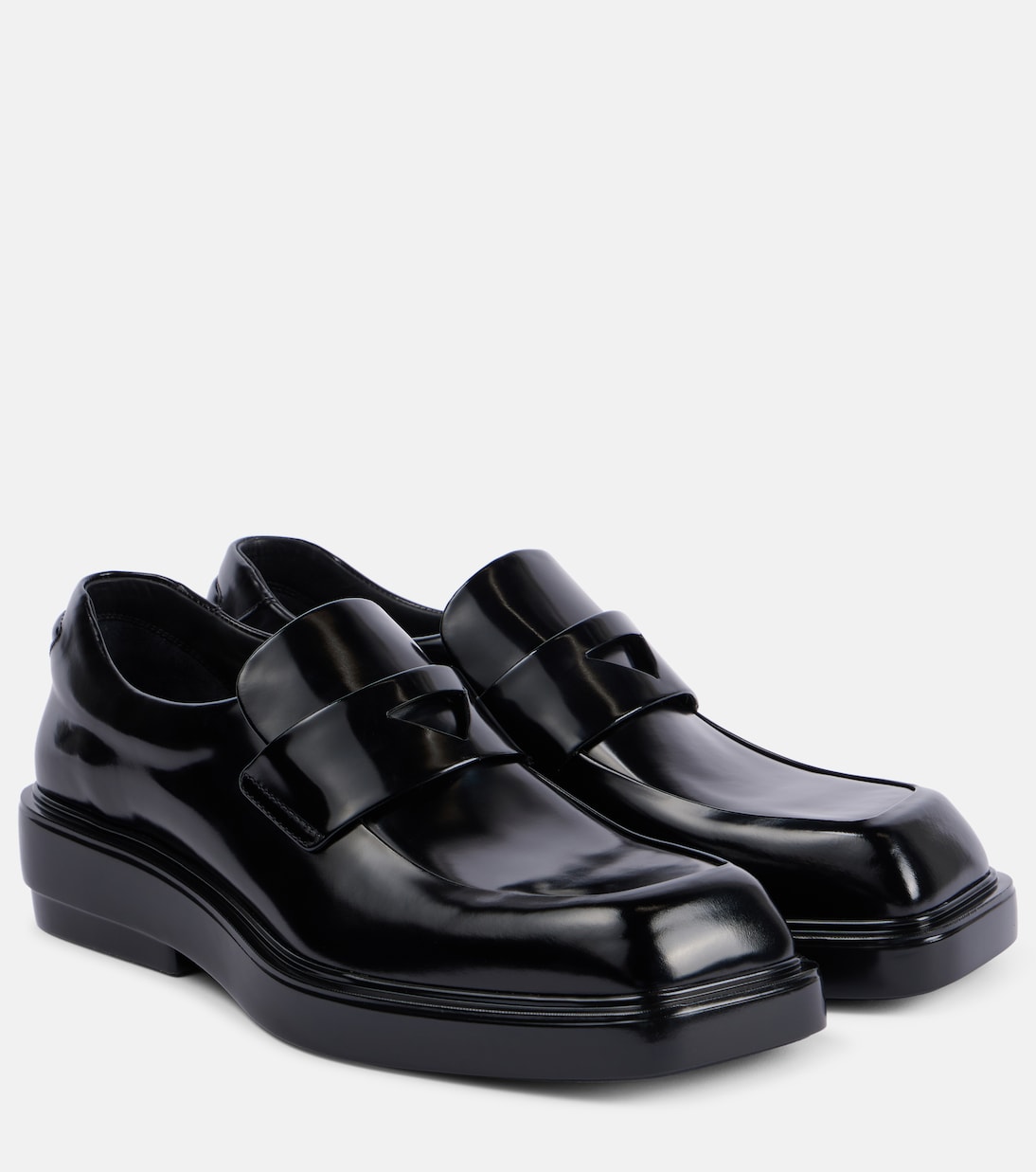 Кожаные лоферы Prada, черный