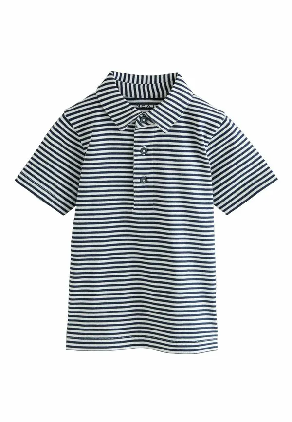 Поло-Рубашка с коротким рукавом в полоску стандартного кроя Next, Navy White