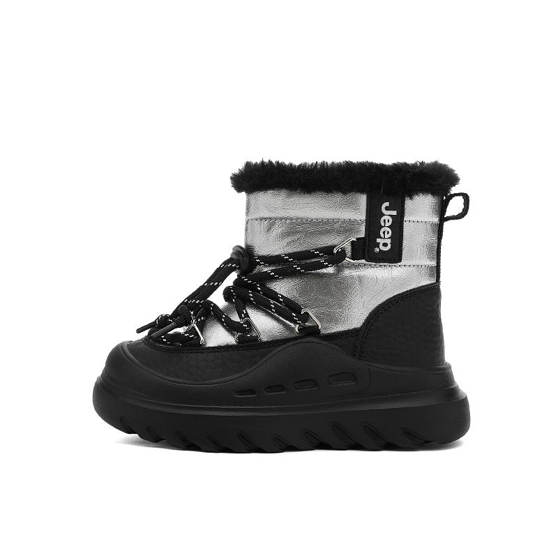 Утепленные зимние ботинки mid top для детей с противоскользящей и износостойкой подошвой Jeep, dreamy серебро/waterdrop серый[fleece-lined] — фото 3