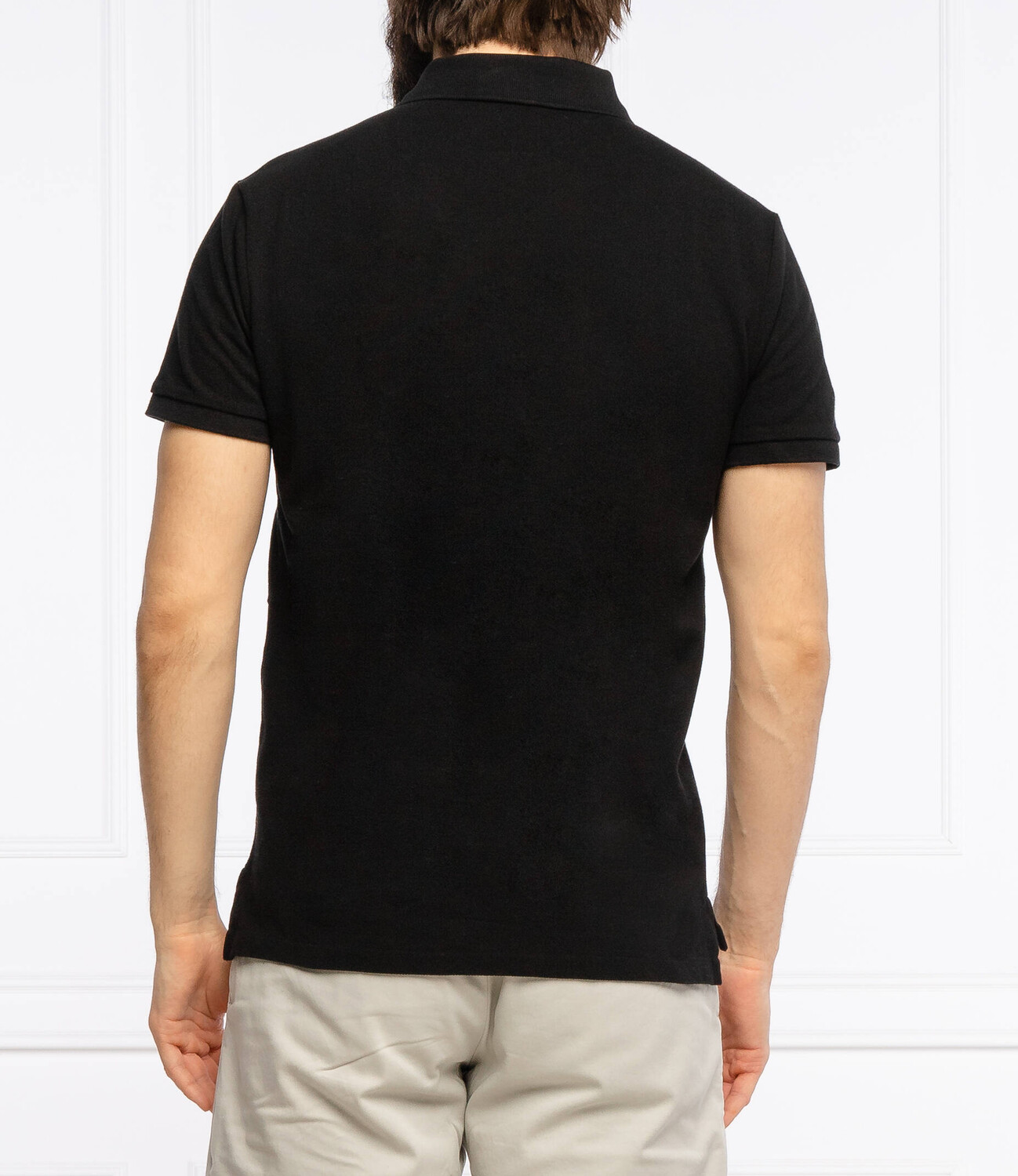 Поло POLO RALPH LAUREN custom slim fit, черный — фото 4
