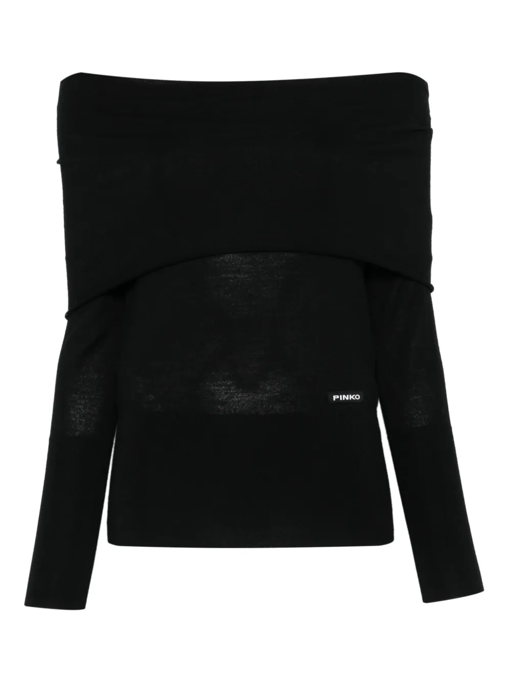 

Шерстяной топ с открытыми плечами PINKO, черный