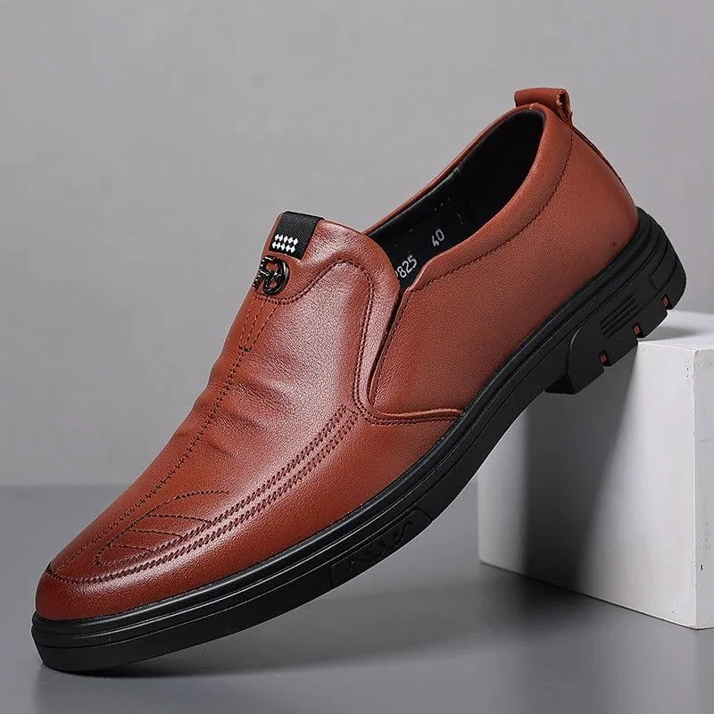 Лоферы кожаные дышащие Men's Casual Shoes White-patch Five-pointed Star4 ZYQHMY — фото 2