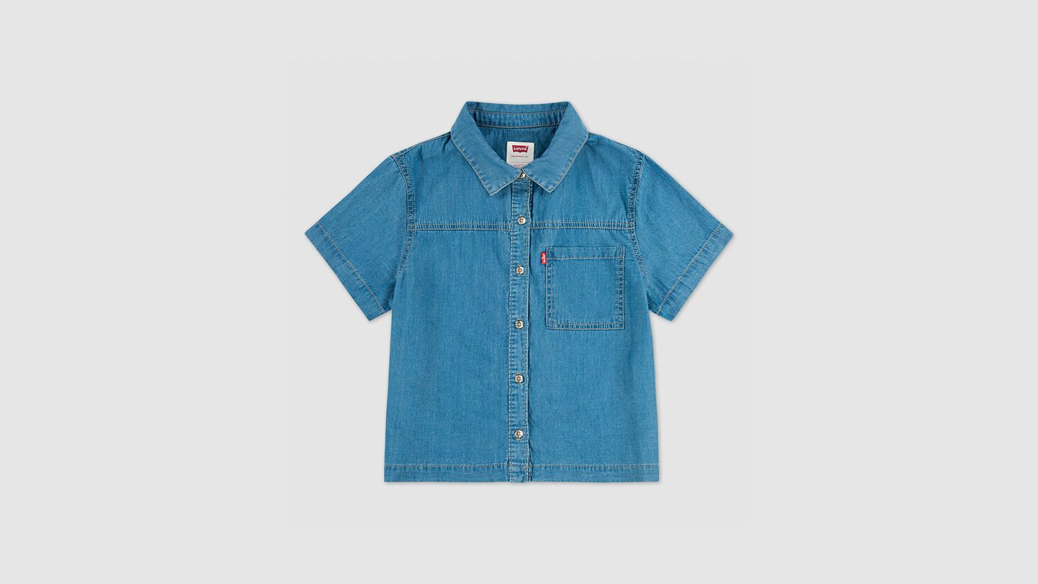 

Джинсовый топ Ss для больших девочек S-xl Levi's, Blue Wave Light - Medium Wash