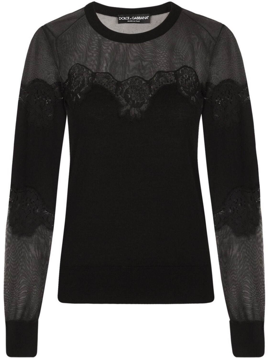 

Dolce & Gabbana джемпер с кружевом, черный