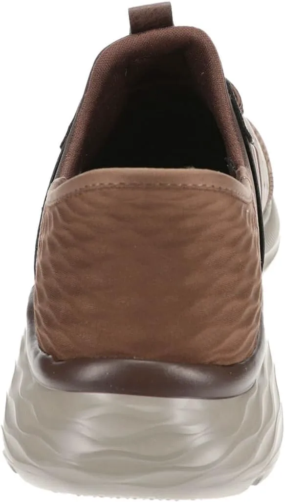 Мужские слипоны Skechers Streetwear Garner - Newick с низким профилем и шнуровкой на резинке, коричневый — фото 2