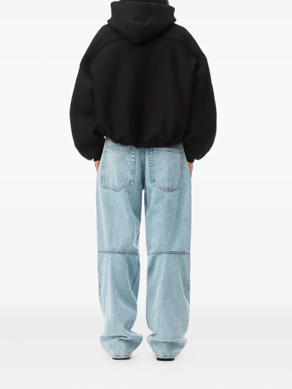 Толстовка с капюшоном на молнии с логотипом Puff Alexander Wang, черный — фото 2