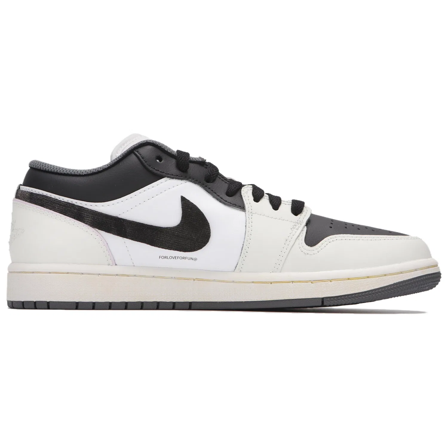 Кроссовки баскетбольные винтажные Jordan Air 1 Low серо-черные — фото 3