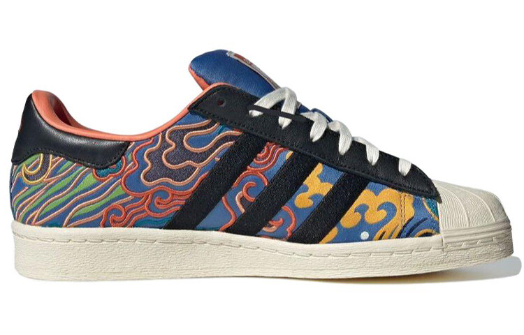 Мужские кроссовки для скейтбординга adidas originals Superstar, Core Black/Multi-Color/Core White — фото 2