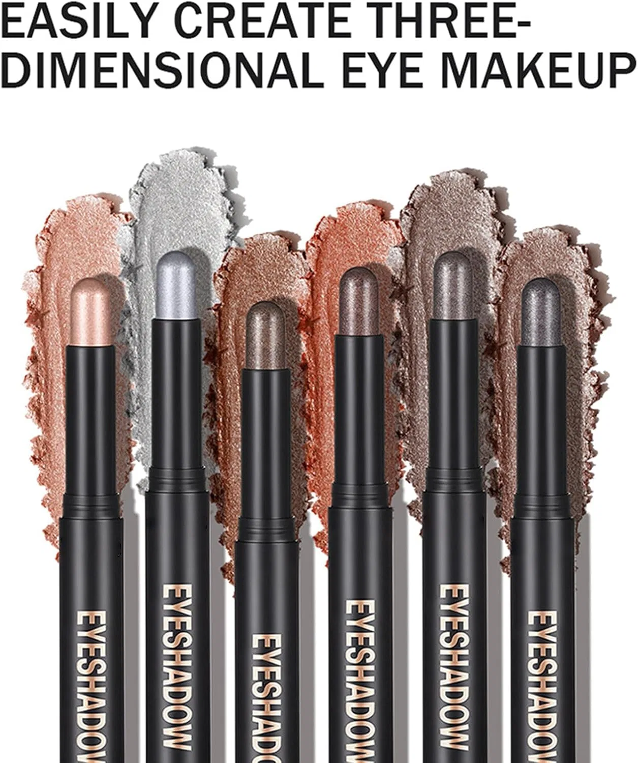 Набор теней для век Cream Eyeshadow Stick, 6 шт., водостойкие, матовые и перламутровые — фото 4