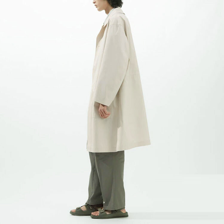 Мужской однобортное плащ Uniqlo U Collection, 30 кремовый — фото 3