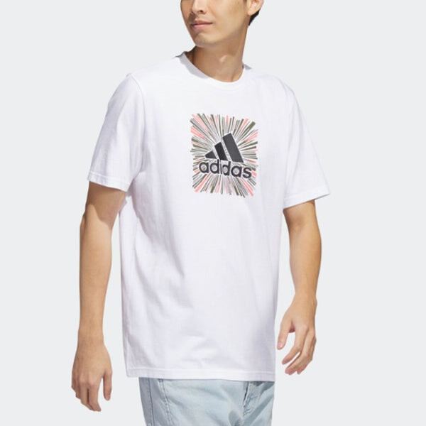 Футболка adidas Sport Optimist Sun Logo Sportswear Graphic Tee 'White', белый — фото 4