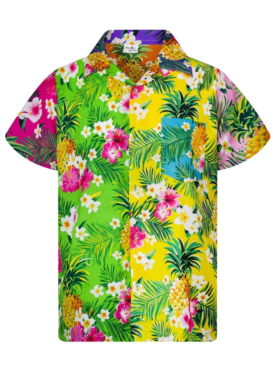 

Рубашка на пуговицах классического кроя King Kameha Pineapple Flowers, Mixed Colors