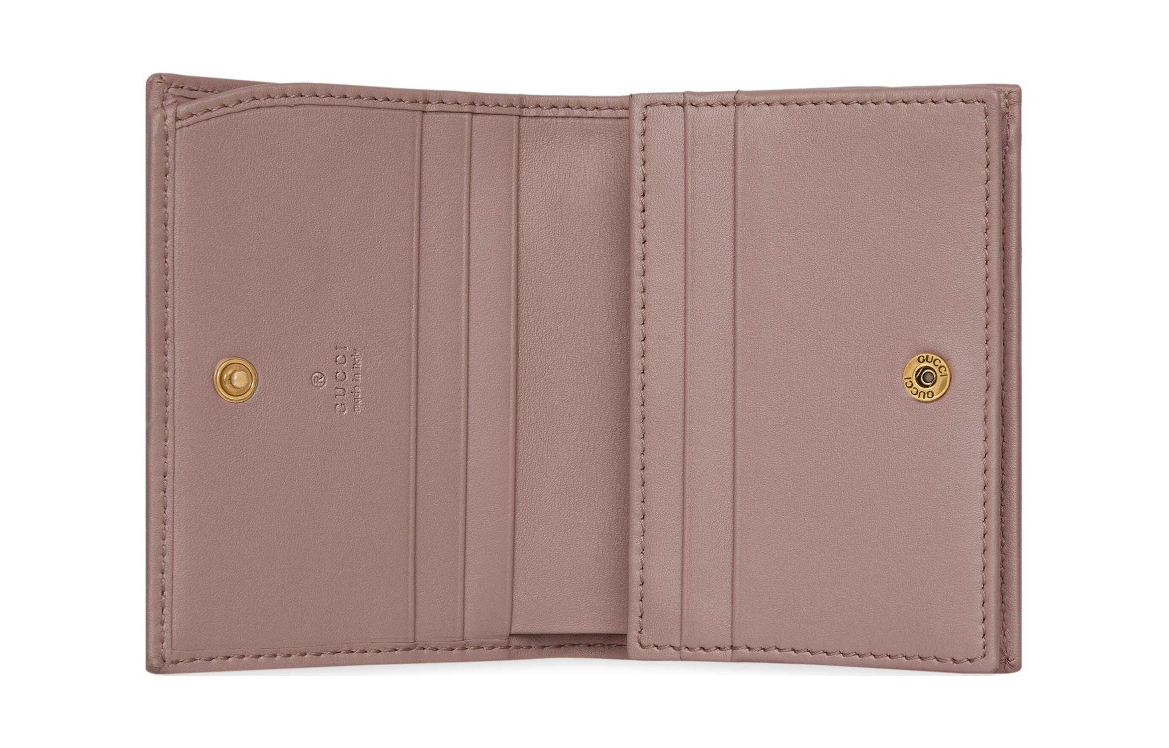 Кошелек для карт GG Marmont из кожи для женщин nude GUCCI — фото 3