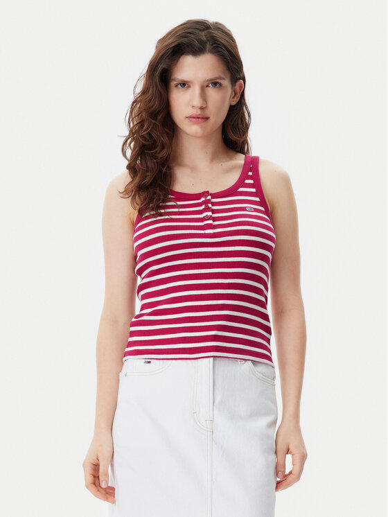 

Топ облегающего кроя DW0DW19492 Tommy Jeans, красный