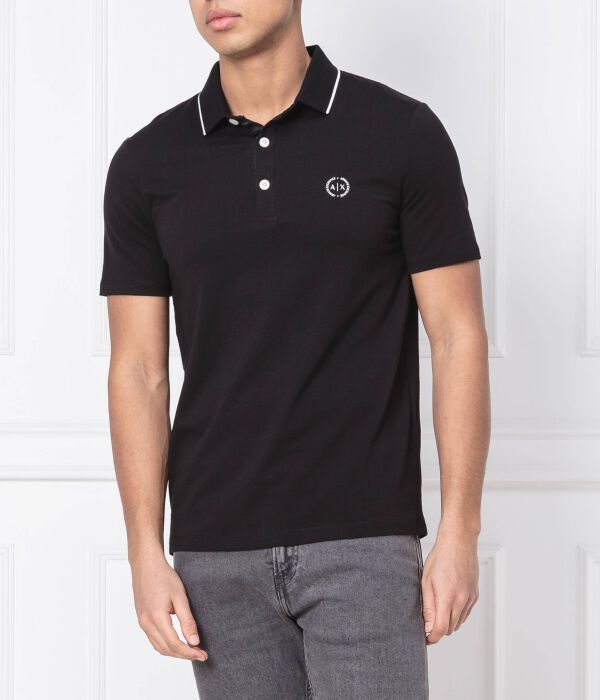 

Рубашка поло Slim fit Armani Exchange, черный