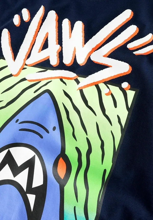 Футболка Name It Oberteil jaws print t-shirt, цвет темно-синий — фото 3