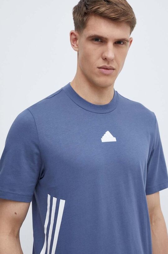 

Хлопковая футболка adidas, синий