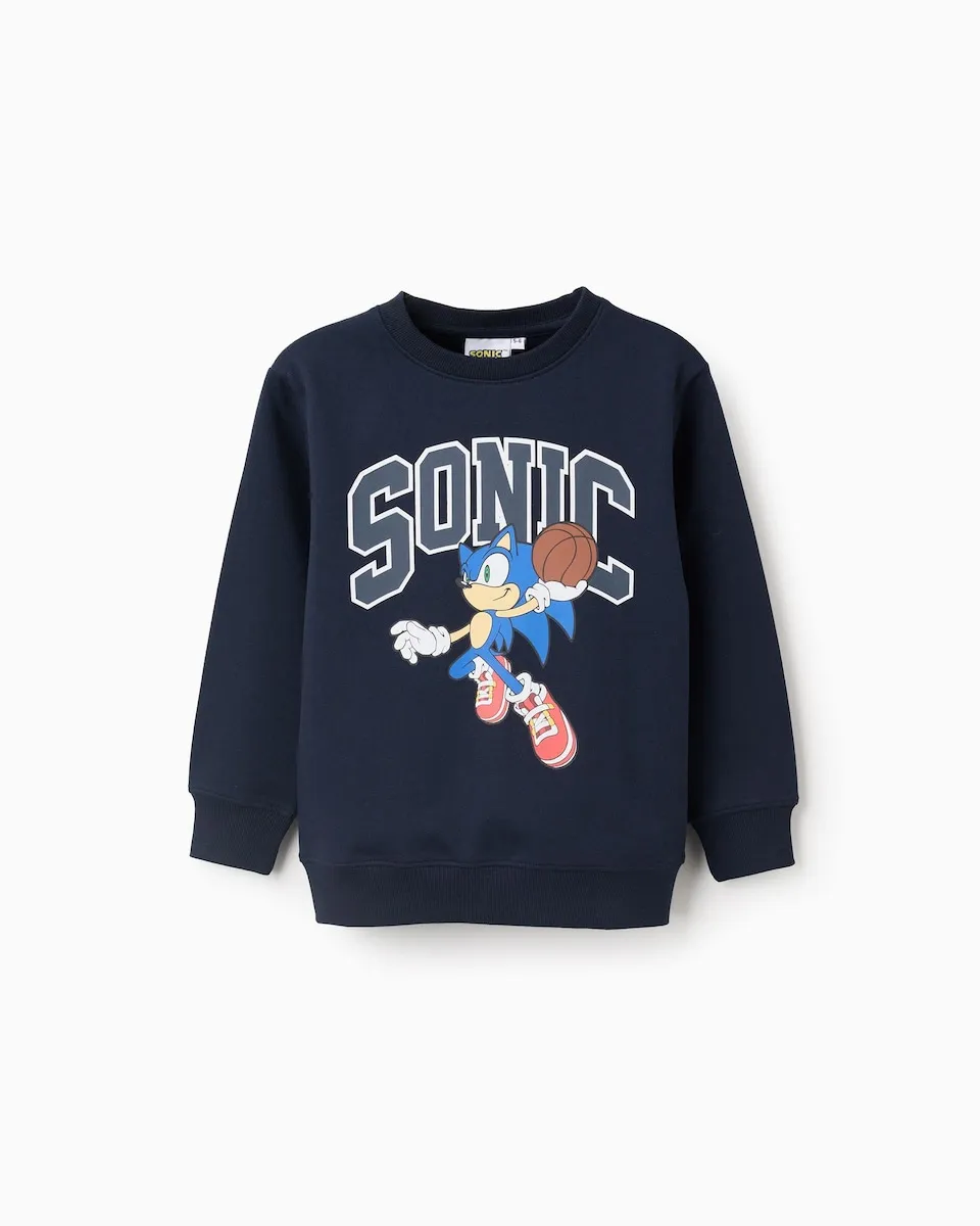 

Детская толстовка на вешалке с принтом Соник Zippy, темно-синий