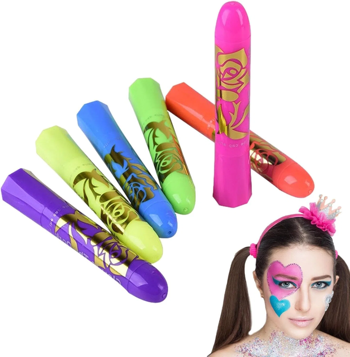 Набор для боди-арта Neon Body Paint Glow Face Body Paint 6 цветов