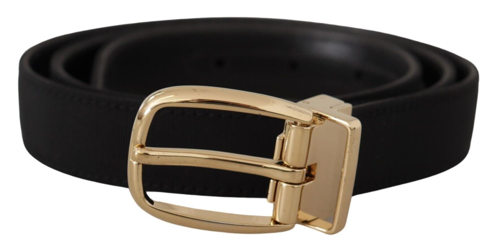 

Шикарный ремень из кожи Grosgrain с пряжкой золотистого тона Dolce & Gabbana, черный
