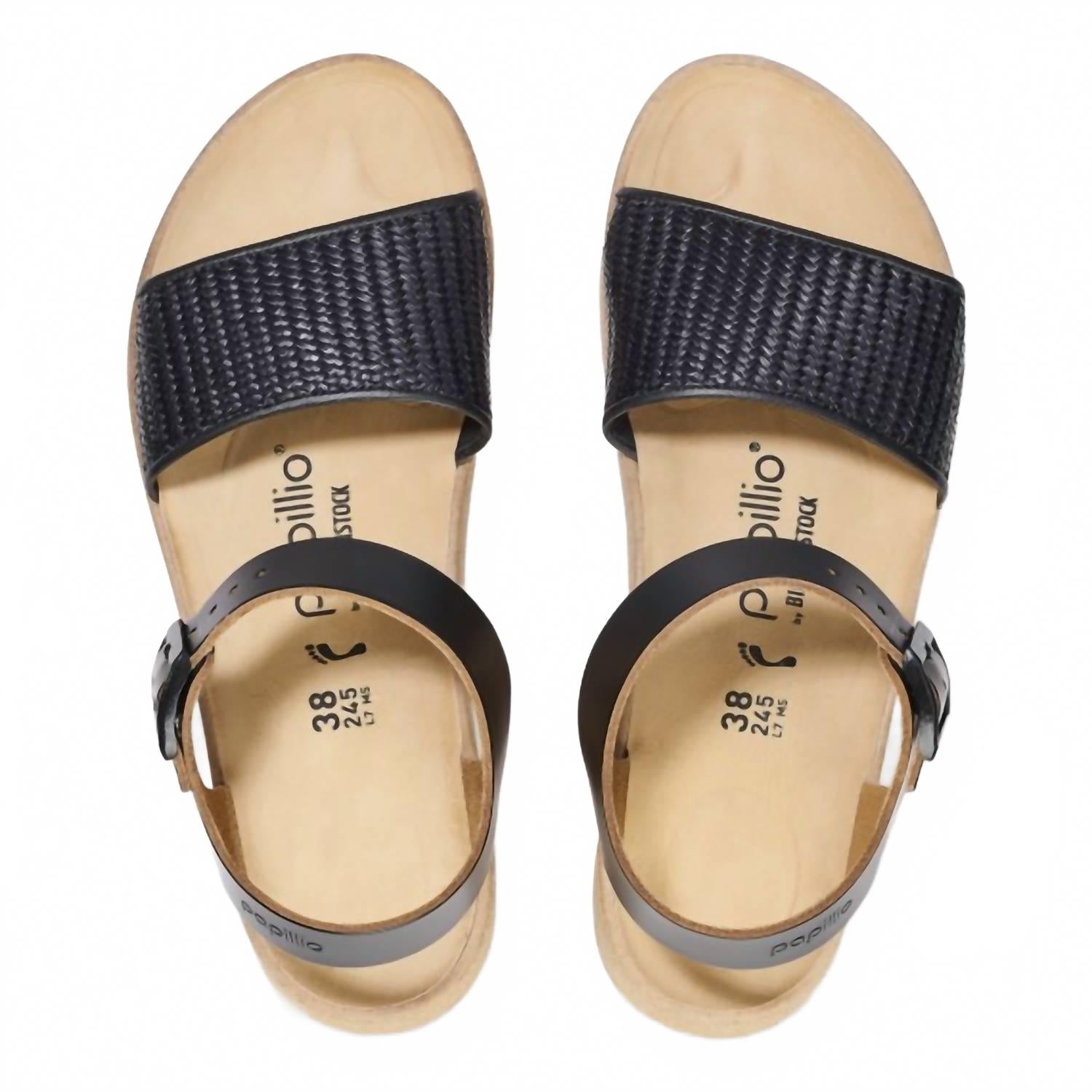 Женские сандалии Glenda с французским кантом в черном цвете Birkenstock — фото 4