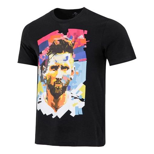 

Футболка adidas M Messi G T Character Alphabet Numeric Printing Soccer/Football Sports Short Sleeve 1 0 Black, черный